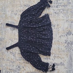 Black floral American Eagle top